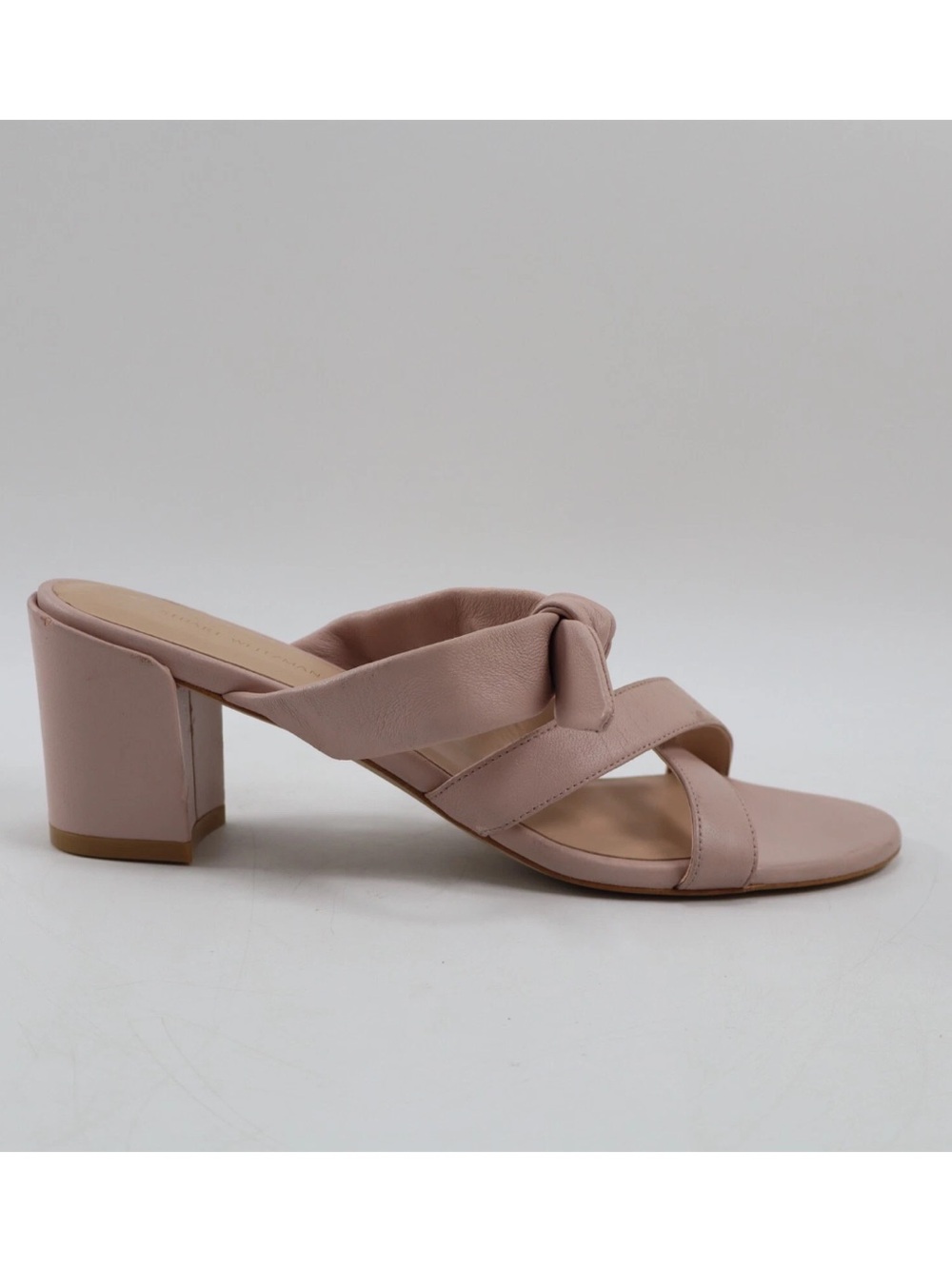 Stuart Weitzman Criss Cross
Bow Knot Slip On Heel Sandal in Blush size 7.5 new